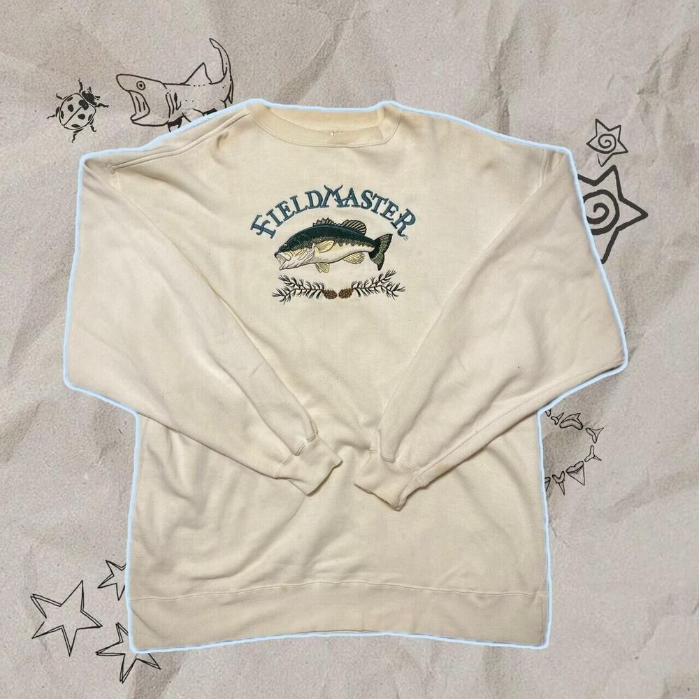 Field Master Fish Cream Sweatshirt - Size XXL